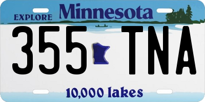 MN license plate 355TNA