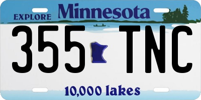 MN license plate 355TNC