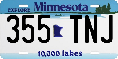 MN license plate 355TNJ