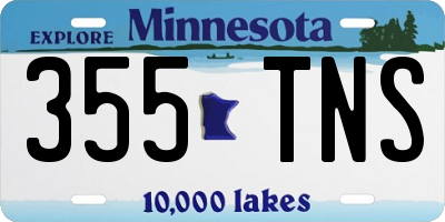 MN license plate 355TNS