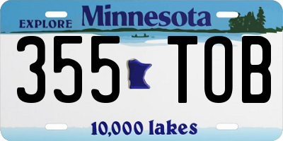 MN license plate 355TOB