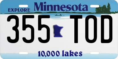 MN license plate 355TOD