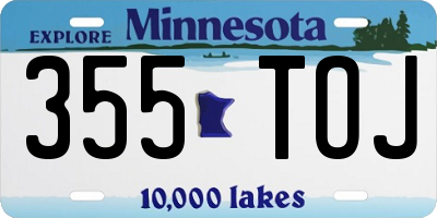 MN license plate 355TOJ