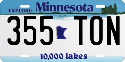MN license plate 355TON