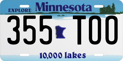 MN license plate 355TOO