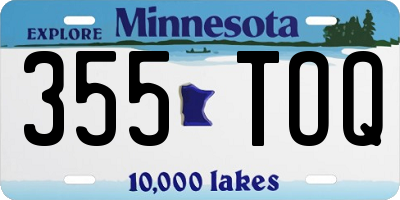 MN license plate 355TOQ