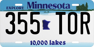 MN license plate 355TOR