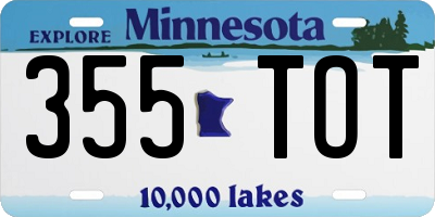 MN license plate 355TOT