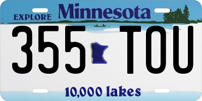 MN license plate 355TOU
