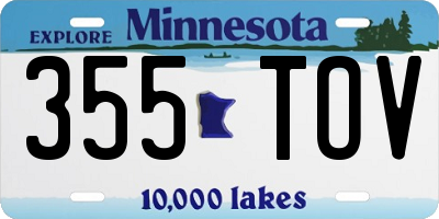 MN license plate 355TOV