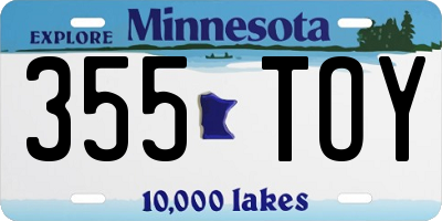 MN license plate 355TOY
