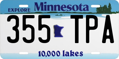 MN license plate 355TPA