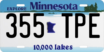MN license plate 355TPE