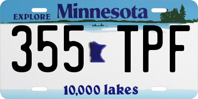 MN license plate 355TPF