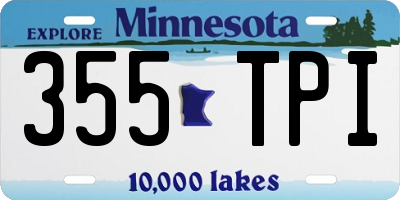 MN license plate 355TPI