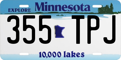 MN license plate 355TPJ