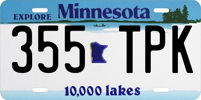MN license plate 355TPK