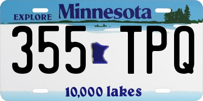 MN license plate 355TPQ