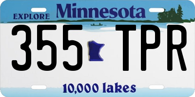 MN license plate 355TPR