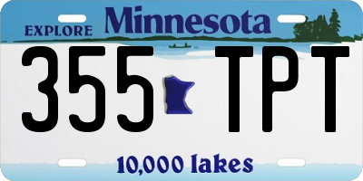 MN license plate 355TPT