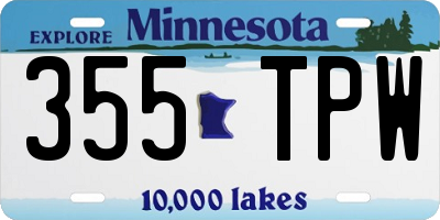 MN license plate 355TPW