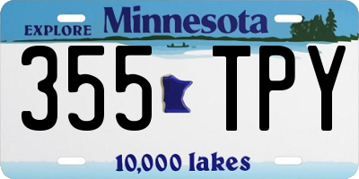 MN license plate 355TPY