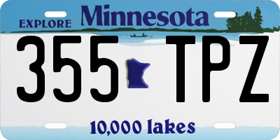 MN license plate 355TPZ