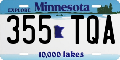 MN license plate 355TQA