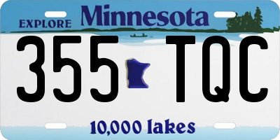MN license plate 355TQC