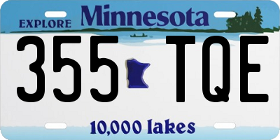 MN license plate 355TQE