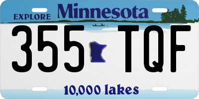 MN license plate 355TQF