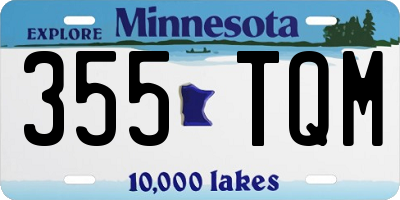 MN license plate 355TQM