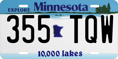 MN license plate 355TQW