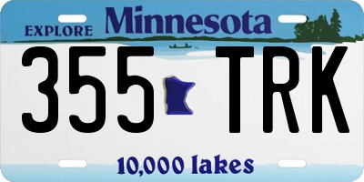 MN license plate 355TRK
