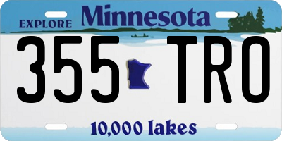 MN license plate 355TRO