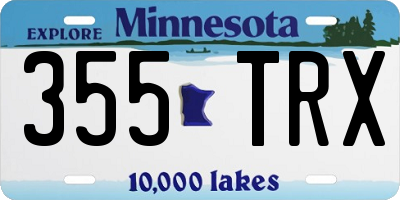 MN license plate 355TRX
