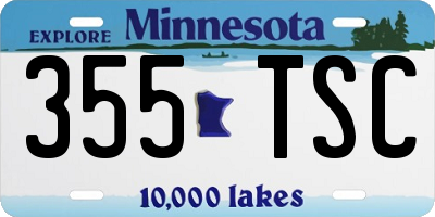 MN license plate 355TSC