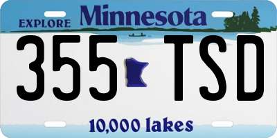 MN license plate 355TSD