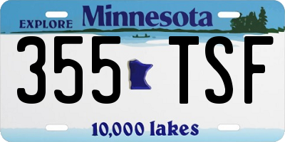 MN license plate 355TSF