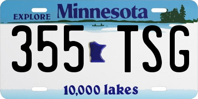 MN license plate 355TSG