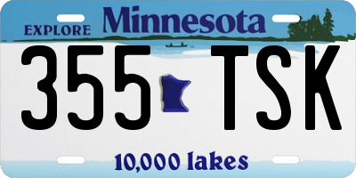 MN license plate 355TSK