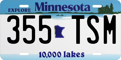 MN license plate 355TSM