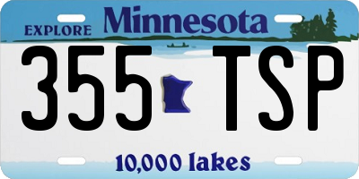 MN license plate 355TSP