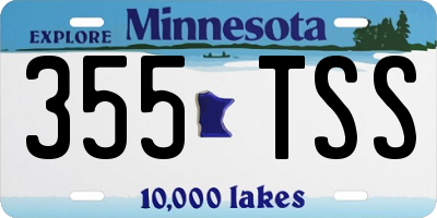 MN license plate 355TSS