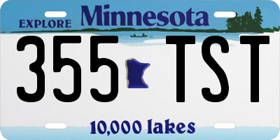 MN license plate 355TST