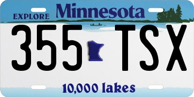 MN license plate 355TSX