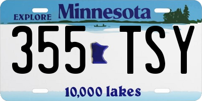 MN license plate 355TSY