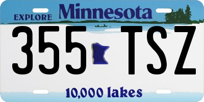 MN license plate 355TSZ