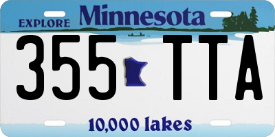 MN license plate 355TTA