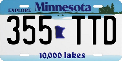 MN license plate 355TTD